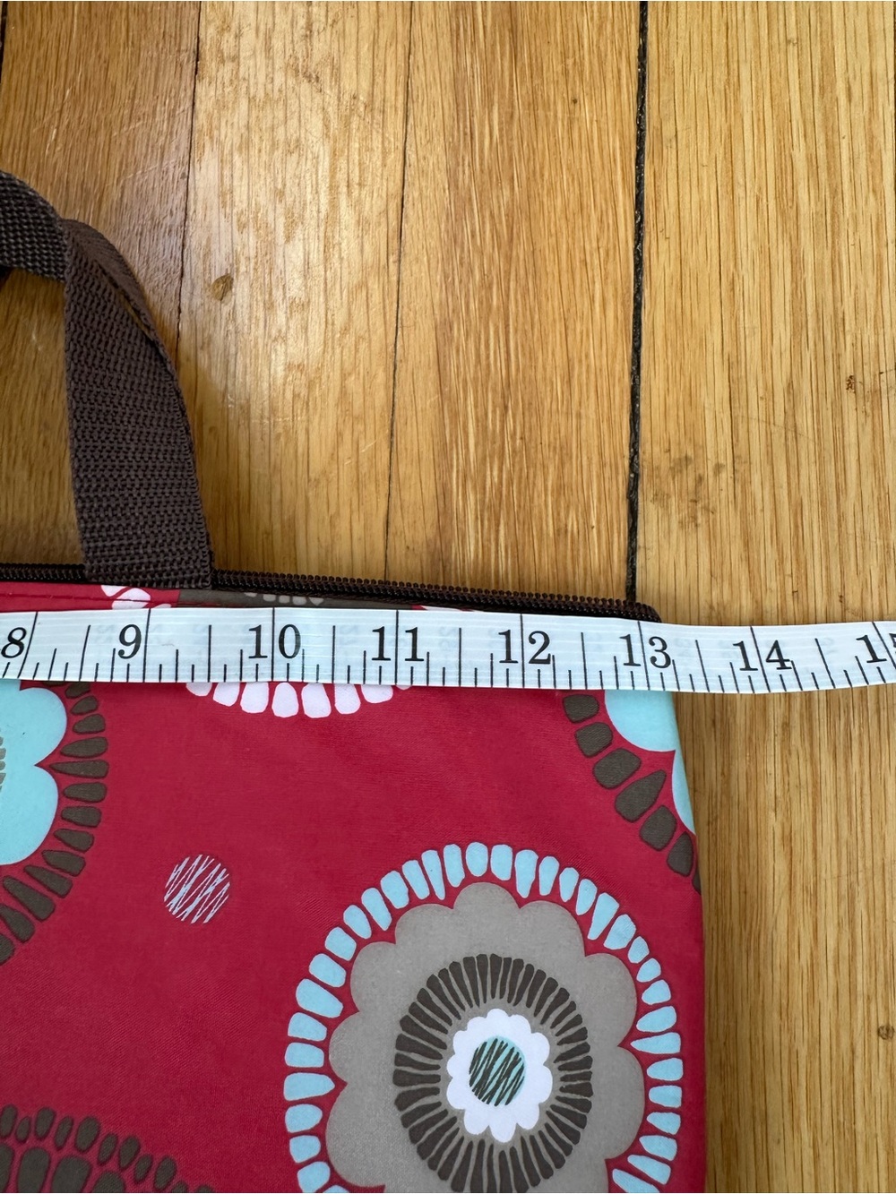Thirty-One Insulated Lunch Tote Bag Red Floral‎ Monogrammed Letter P - Picture 6 of 7
